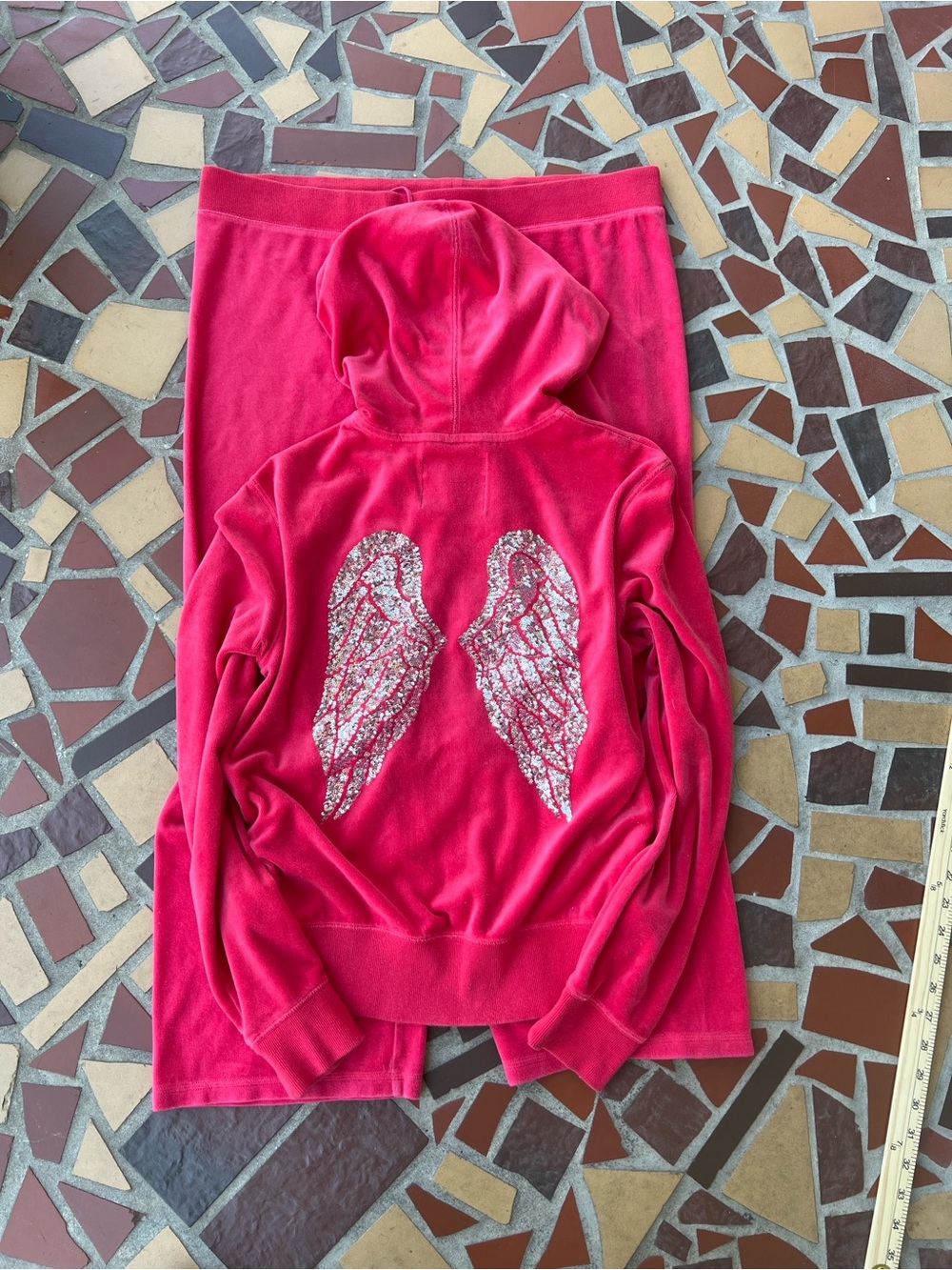 Y2K Victoria Secret Hot Pink/Red Velour Set